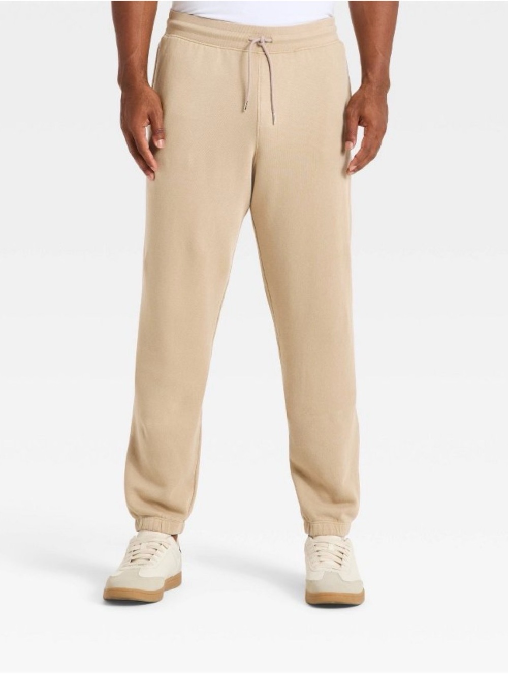 Men's Beige Cotton Jogger Sweatpants Size Large NWT